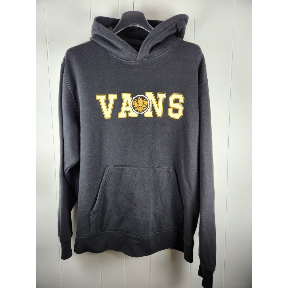 Vans Slack & Field Hoodie Mens XL Black Pullover Sweatshirt Graphic Logo Skate